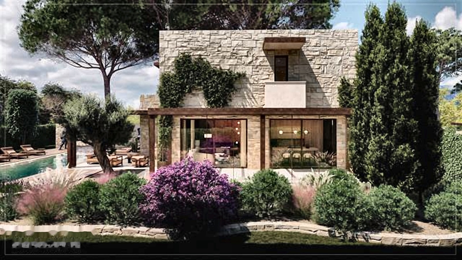Rendering of the proposed villa garden elevation