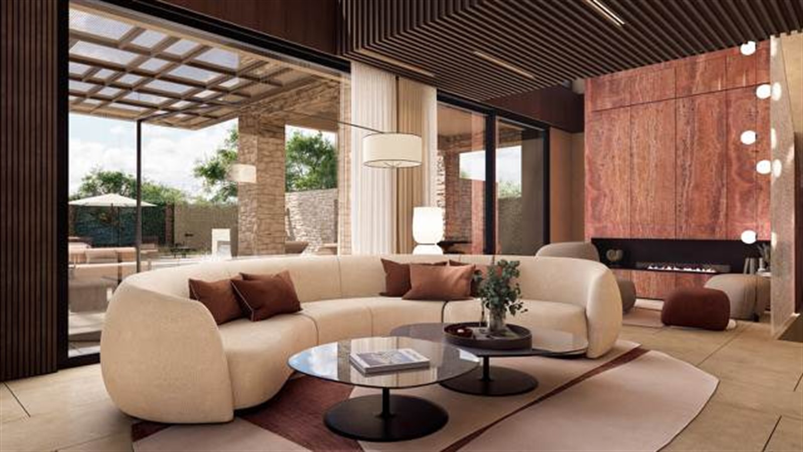 Rendering of the proposed living room opening onto the garden