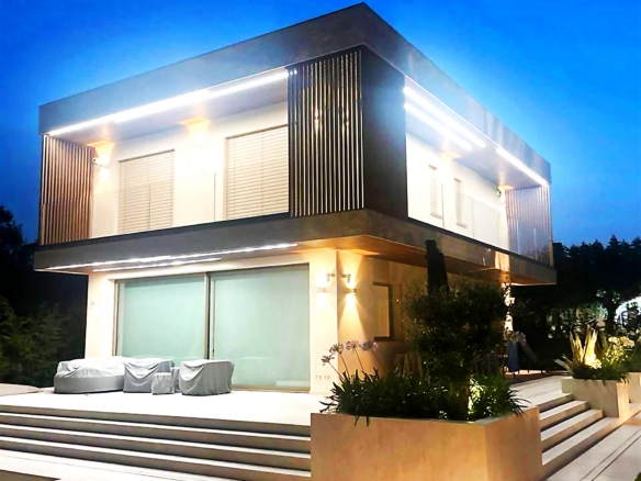 Villa at night
